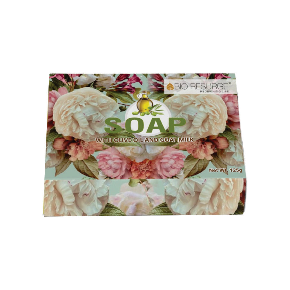 bio resurge ayurvedic soap with olive oil and goat milk - 125 gms
