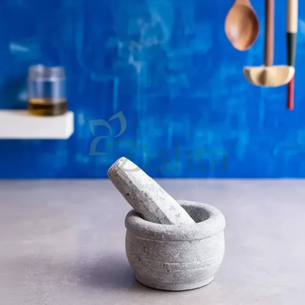 Zishta Soapstone Maakal Mortar and Pestle