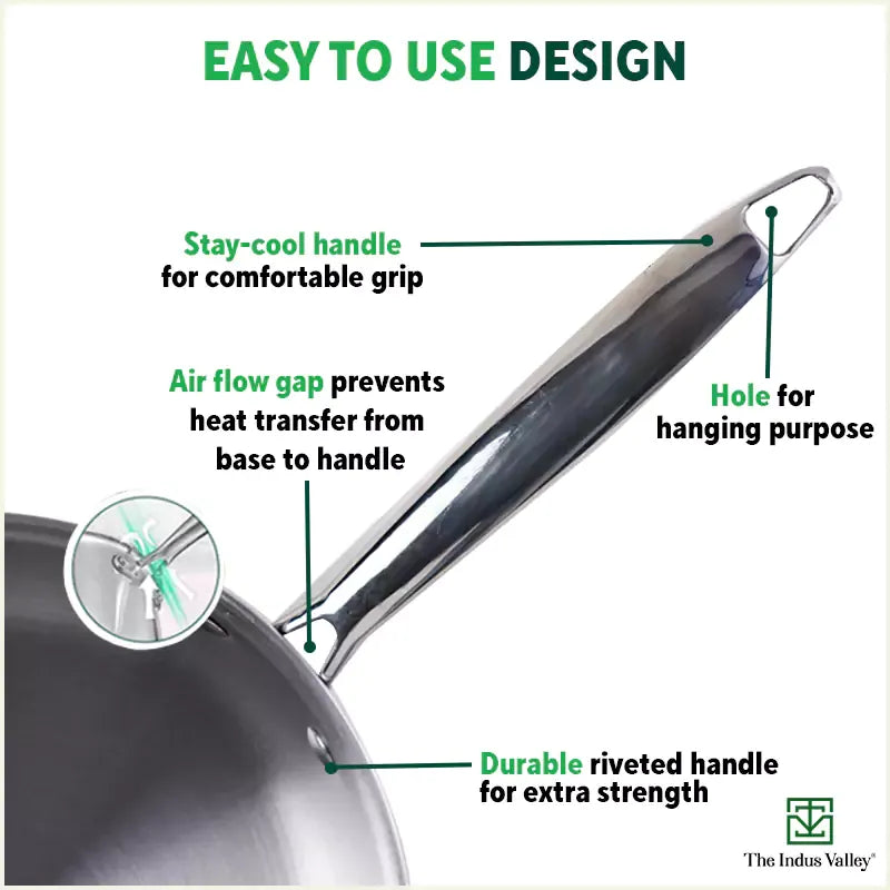 The Indus Valley Stainless Steel Frying Pan with Free Flip