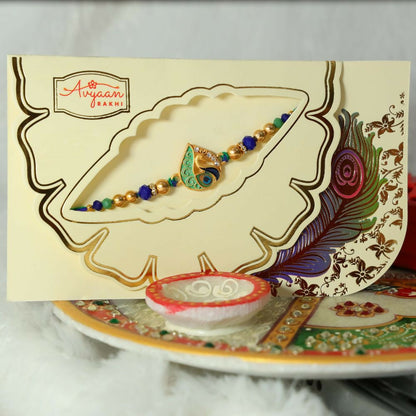 Indianvibez Peacock Design Meena Work Fancy Designer Rakhi