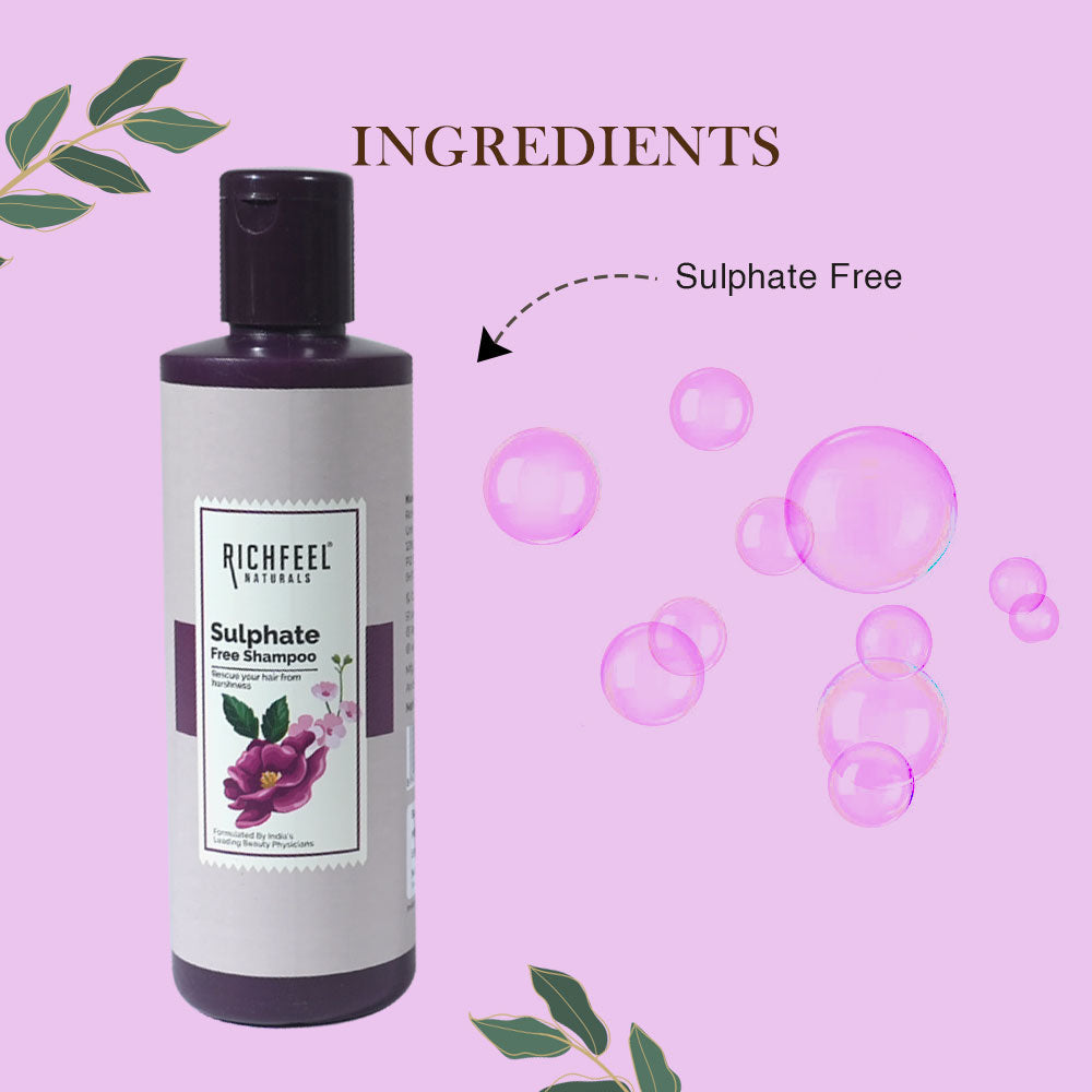 Richfeel Naturals  Sulphate Free Shampoo - 220 ml (Pack of 3)