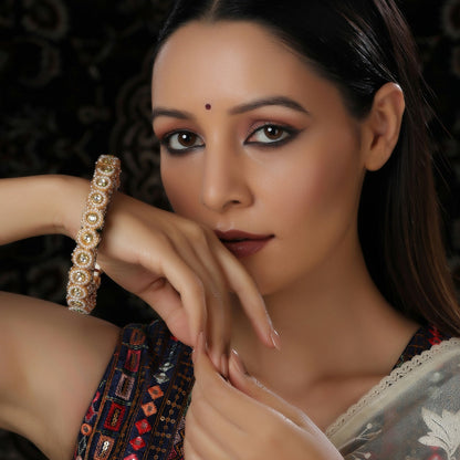 Meenakari and Jadau Bangle (Multi Color) - Ruby Raang