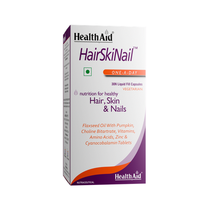 HealthAid HairSkiNail (Multivitamins for Hair, Skin and Nail) Liquid fill Capsules