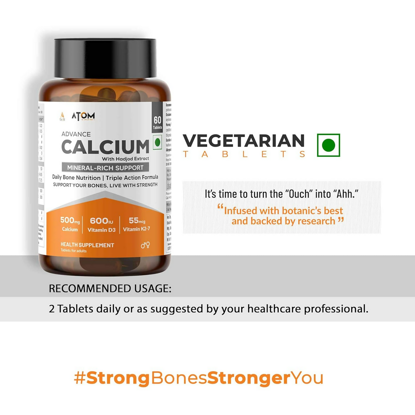 As-It-Is Atom Advance Calcium With Hadjod Ext Veg Tablets
