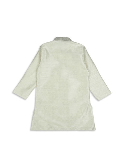 Joban Fashion Kids Island Elegance Sequence work Nehru Jacket Full Sleeves Kurta, Pyjama Set - Cream