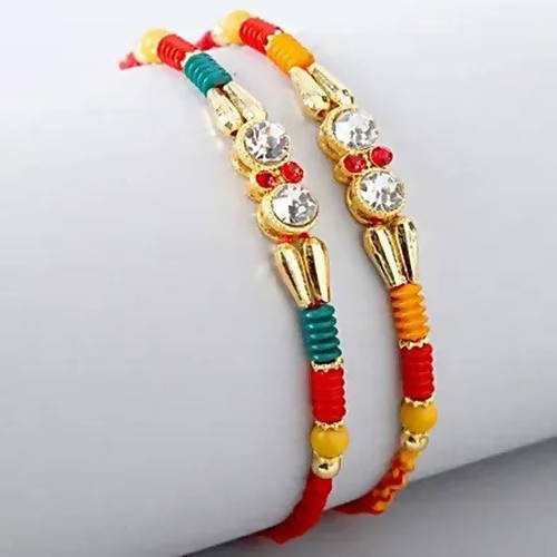 American Diamond Rakhi Set & Snickers Chocolates