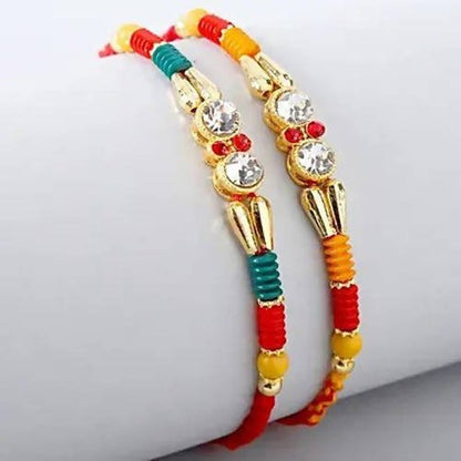 American Diamond Rakhi Set & Snickers Chocolates