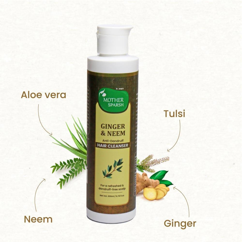 Mother Sparsh Ginger & Neem Anti-Dandruff Hair Cleanser - 200 ml