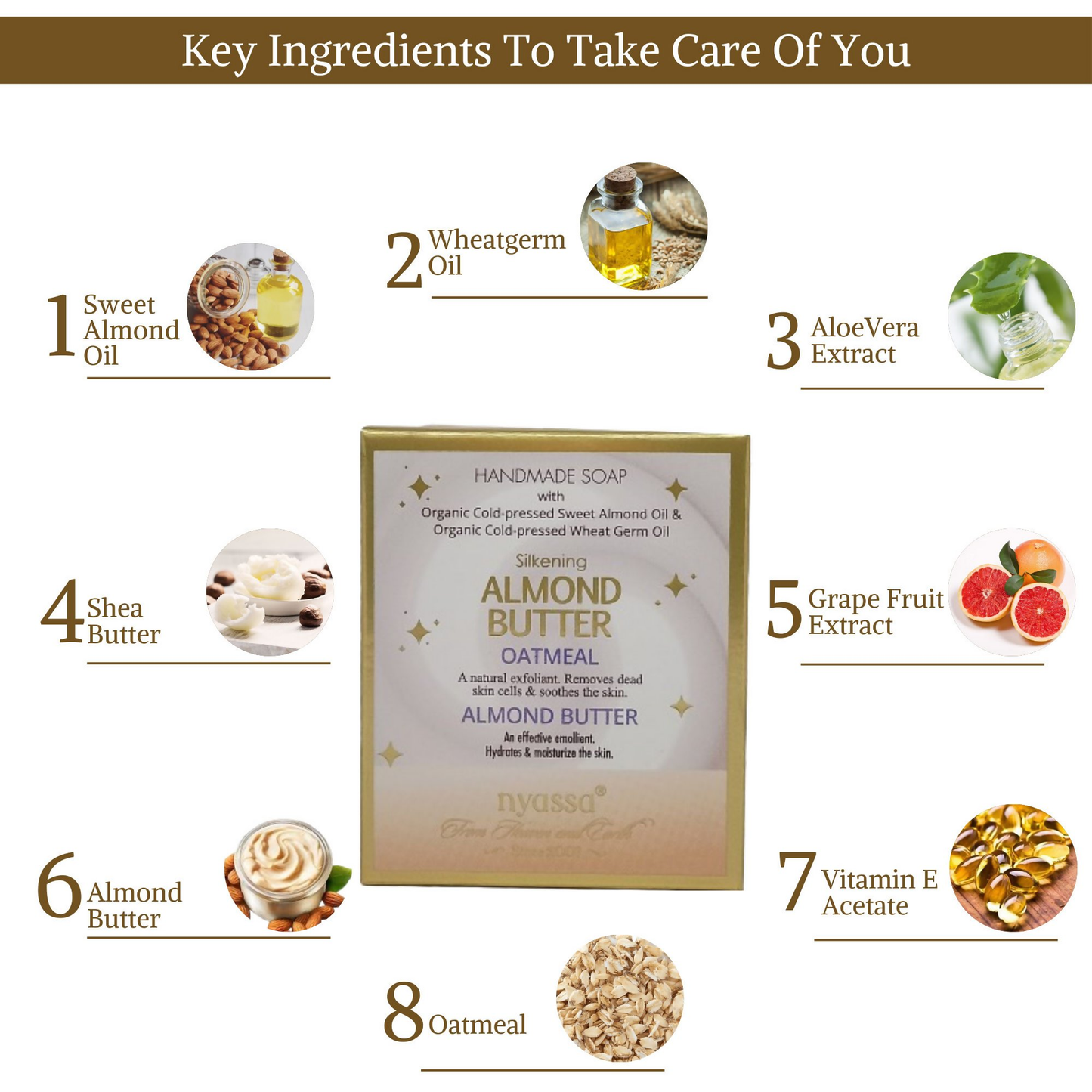 Nyassa Silkening Almond Butter Luxurious Handmade Soap