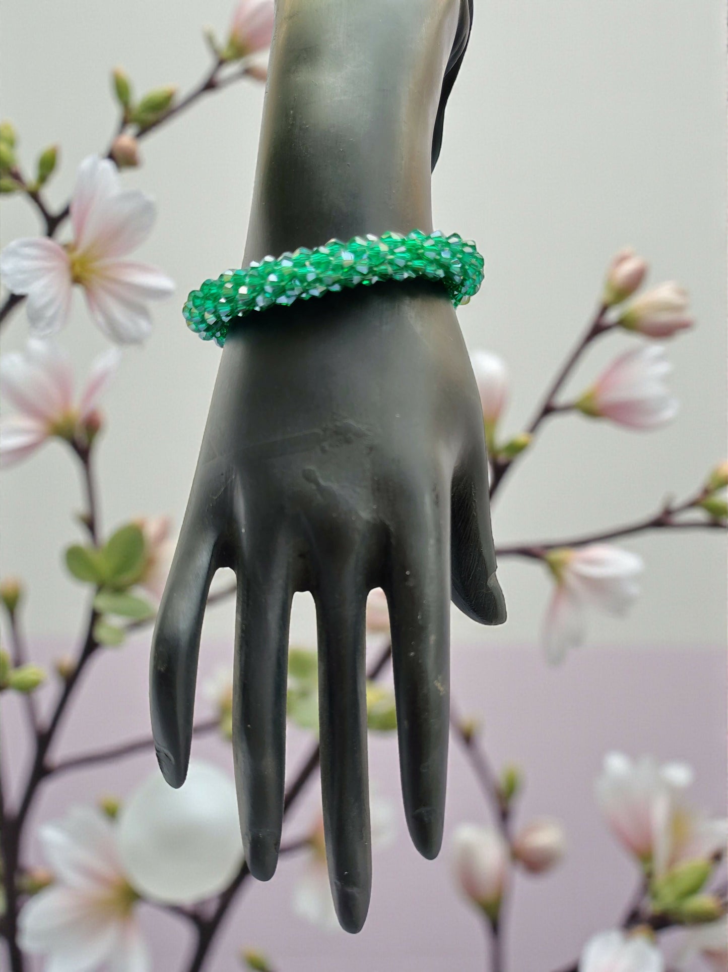 Inhanns Unisex Crystal Bloom – Adjustable Crystal Bead Bracelets - Sea Green