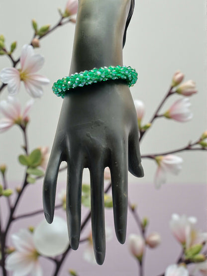 Inhanns Unisex Crystal Bloom – Adjustable Crystal Bead Bracelets - Sea Green