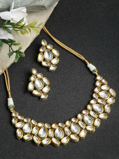 Kundan Choker With Earrings - Ruby Raang