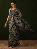 Sangria Warli Printed Dabu Saree With Blouse Piece