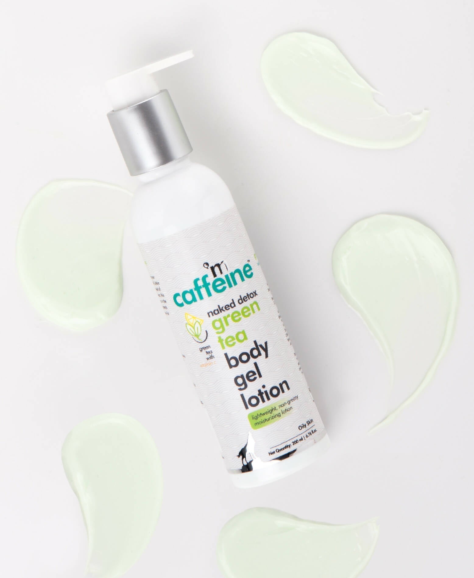 mCaffeine Green Tea Body Gel Lotion for Hydration | Best for Oily Skin | 200 ml