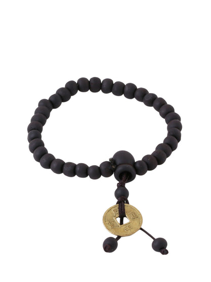NVR Men Black Beaded Elasticated Rakhi With Roli Chawal