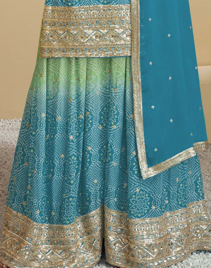 Vastranavya Bandhej Printed Chinon Chiffon Embroidered Sequins Pakistani Suit