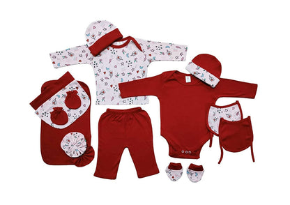 My Tiny Wear Full Sleeves New Born Baby Gift Set - Red
