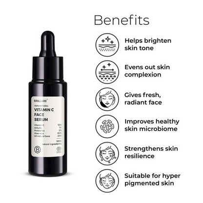 Brillare 10% Vitamin C Face Serum & Vitamin C Powder Face Wash