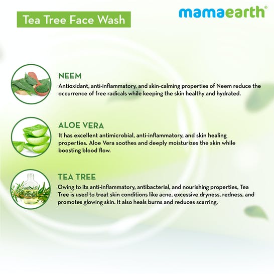 Mamaearth Tea Tree Face Wash for Acne & Pimples - 100 ml