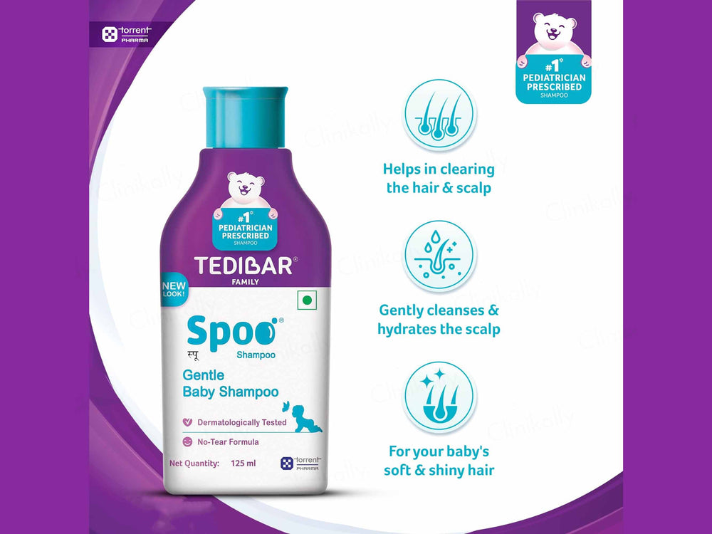 Torrent Pharma Tedibar Spoo gentle baby shampoo - 125ml