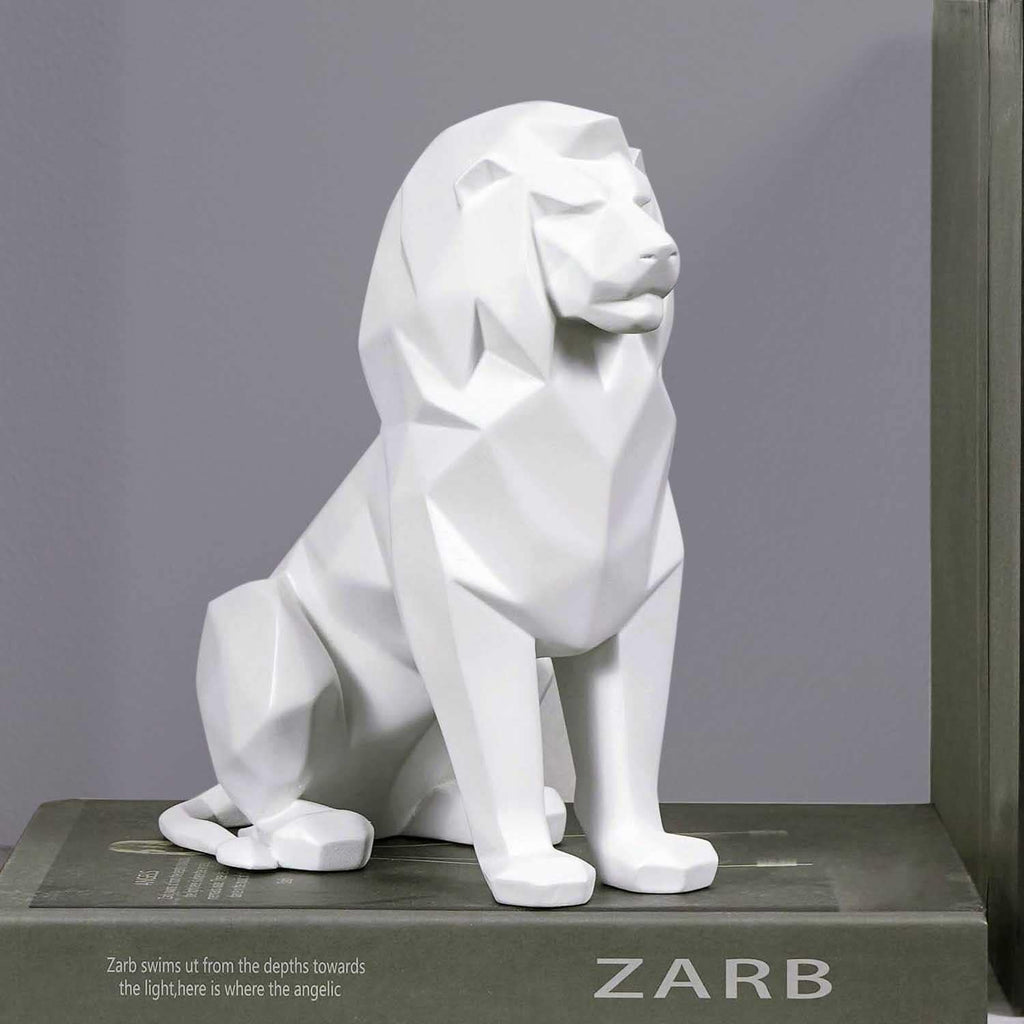 Artarium Stylized Geometric Sitting Lion Figurine Idol