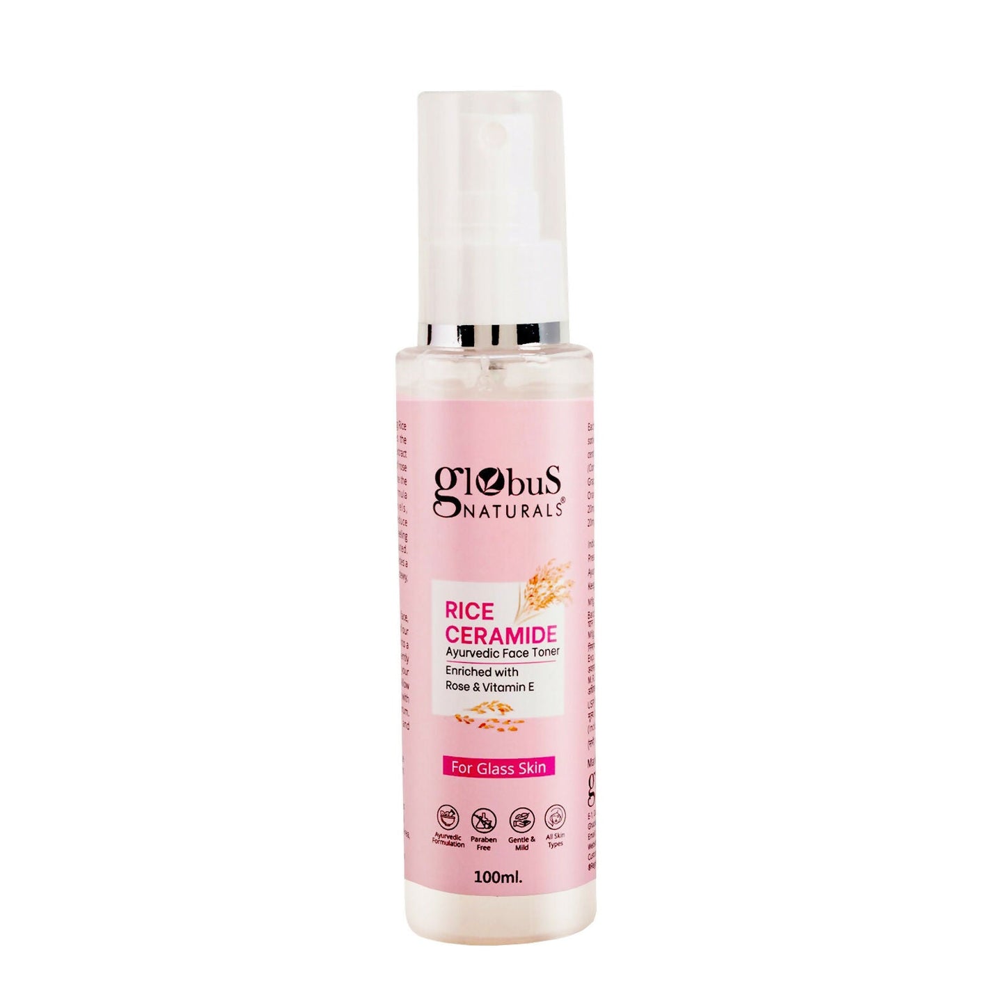 Globus Naturals Rice Ceramide Ayurvedic Face Toner, For Korean Glass Skin