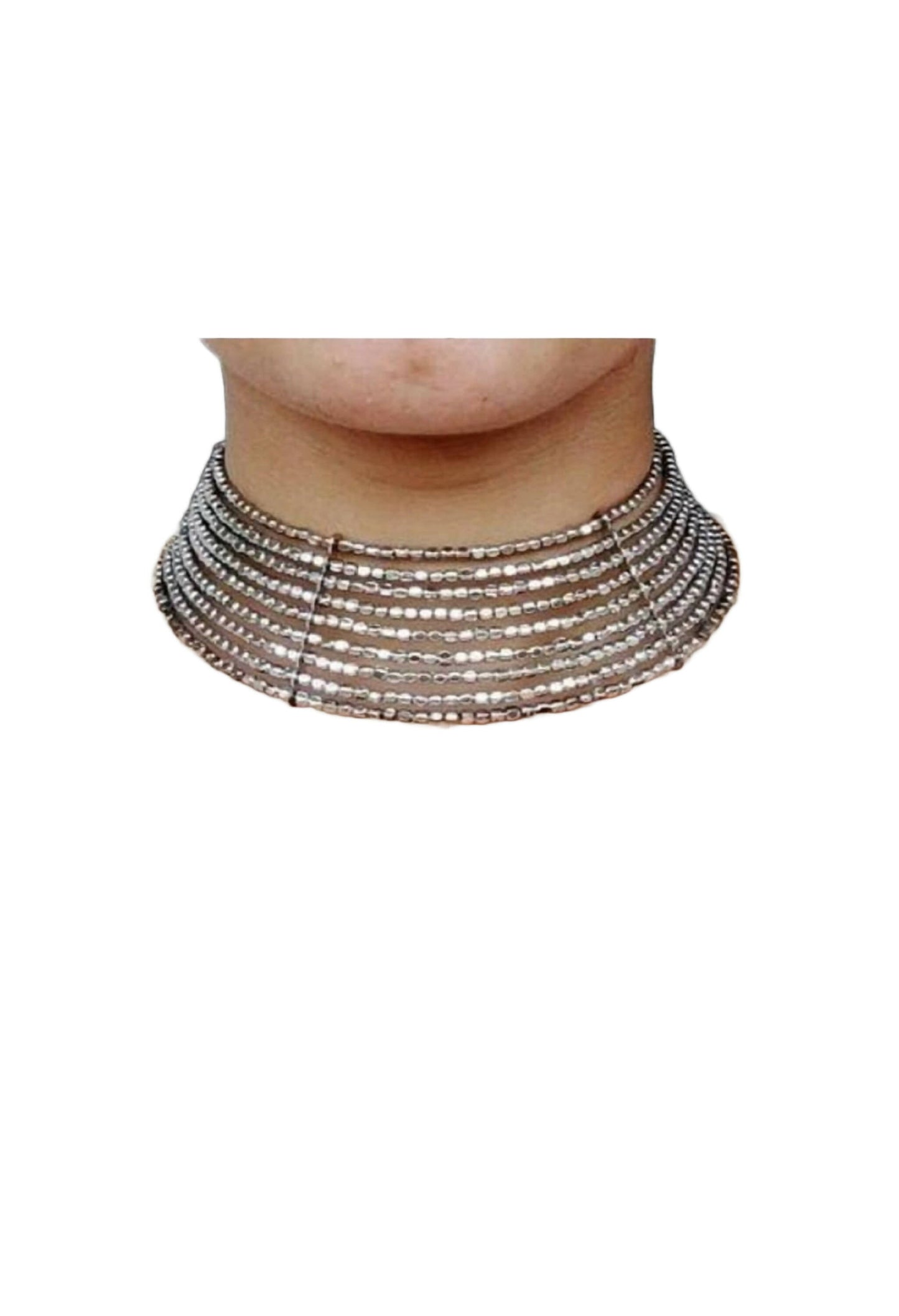 Mominos Fashion Joharkamal Oxidised Beaded work Hasli Design Choker For Women & Girls