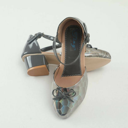 Tiny Bugs Girls Party Wear Ballerinas Heels - Dark Grey