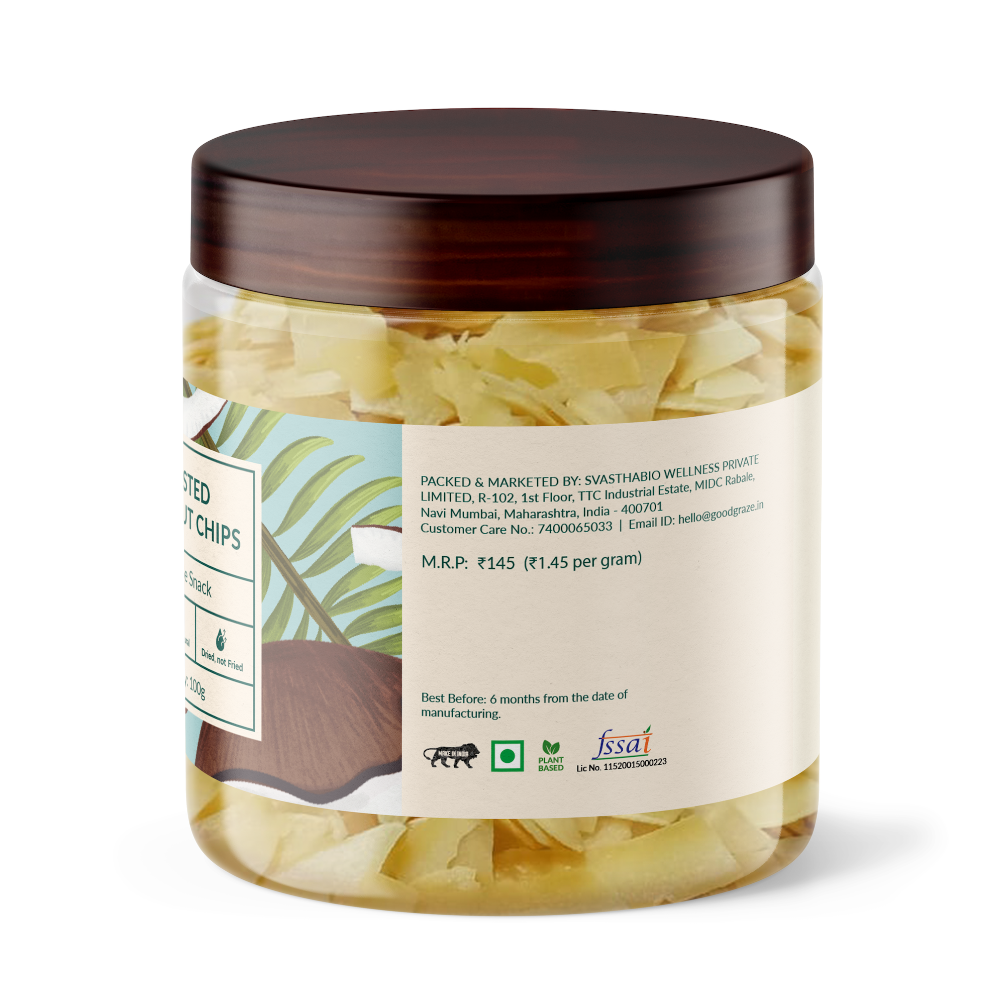 Good Graze Toasted Coconut Chips - Pack of 2 - 200gms