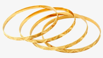 Gold-Polished Alloy Set Of 4 Bangle - The Pari