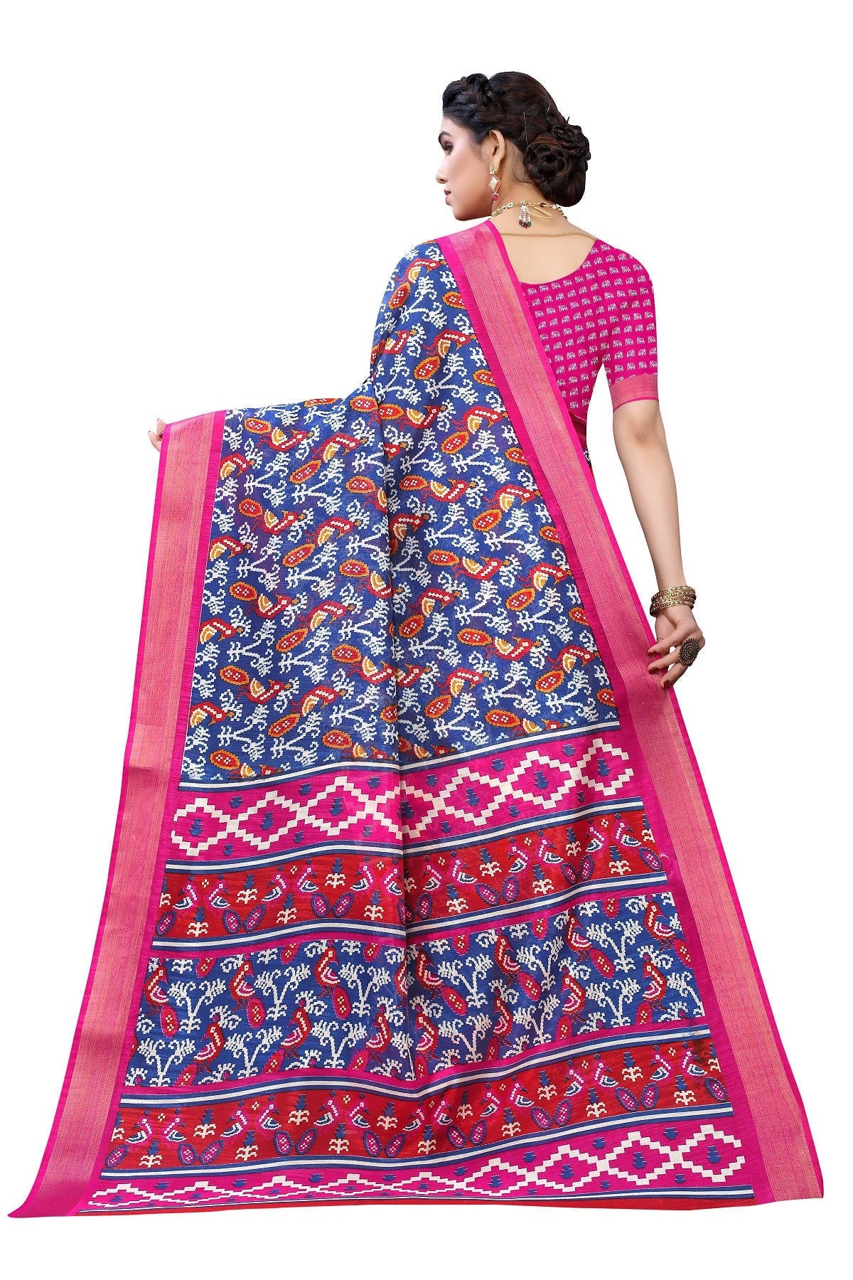 Vamika Blue Linen Jari Border Saree (JANKI Blue)
