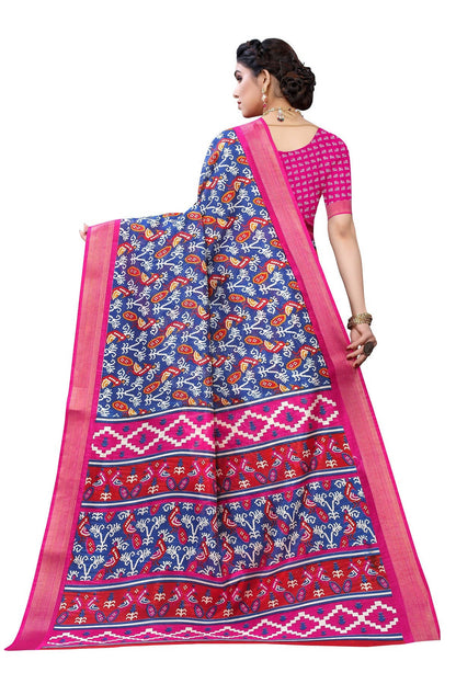 Vamika Blue Linen Jari Border Saree (JANKI Blue)