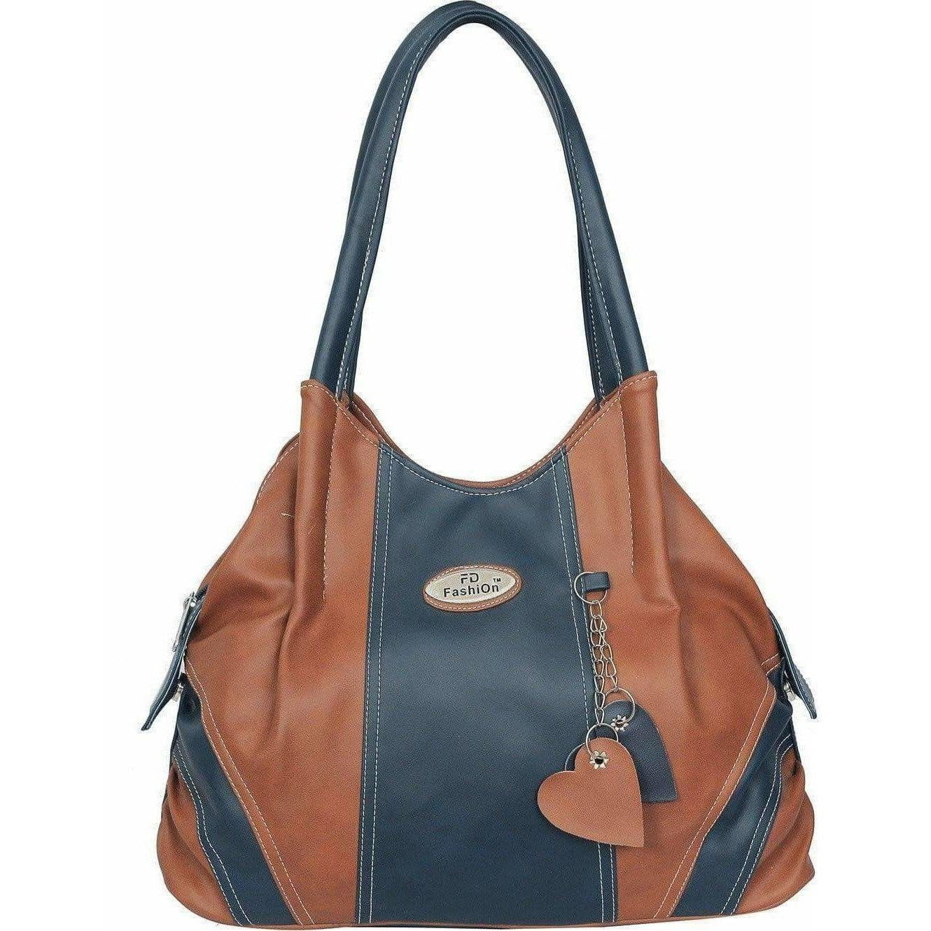 FD Fashion Shoulder Bag  (Tan, Blue)