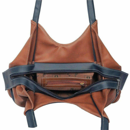 FD Fashion Shoulder Bag  (Tan, Blue)