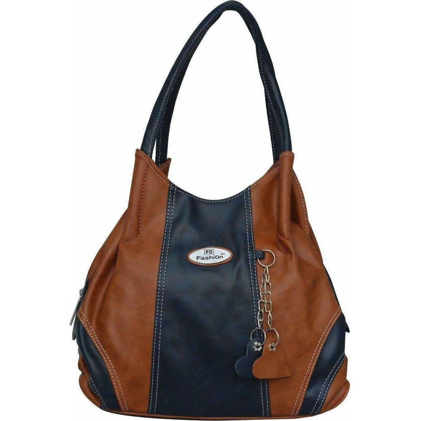 FD Fashion Shoulder Bag  (Tan, Blue)