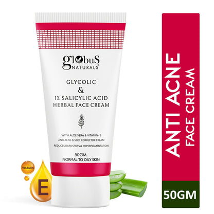 Globus Naturals Glycolic & 1% Salicylic Acid Herbal Anti Acne Face Cream