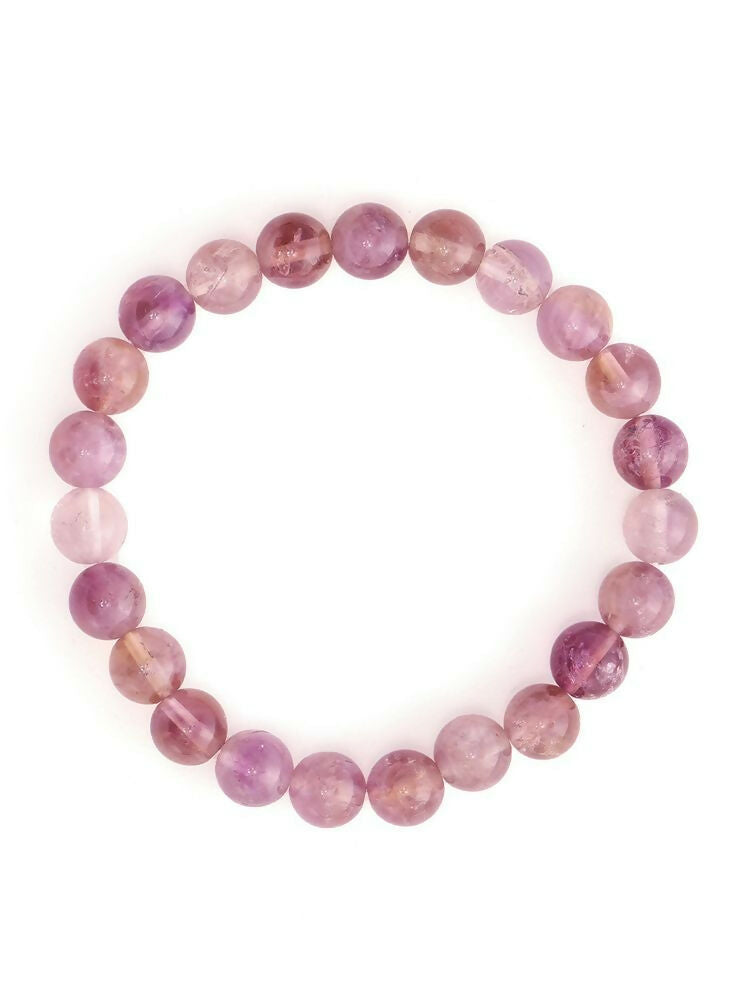 Amethyst Brown and Black Round crystal Beads Elastic Bracelet - Ruby Raang
