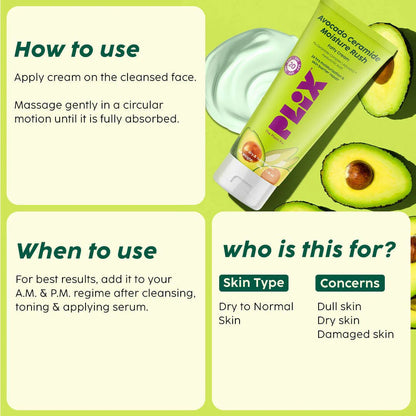 PLIX The Plant Fix Avocado Ceramide Moisture Rush Fatty Cream -50 gm