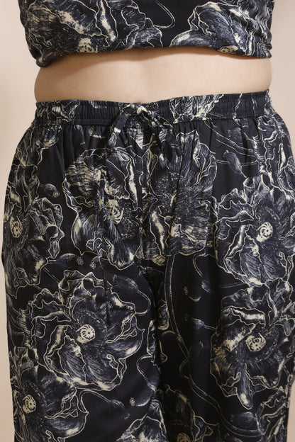 Breathables Floral Cotton Co-Ord Set – Black