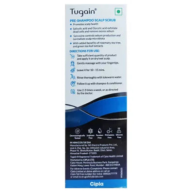 Cipla Tugain Scalp Scrub Pre-Shampoo - 60 ml