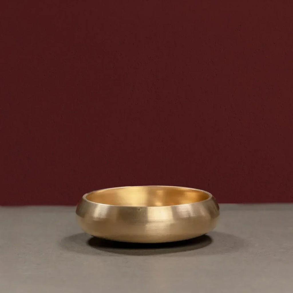 Zishta Kansa Bela Shrikhand Bowl Handcrafted Bronze Serving Bowl