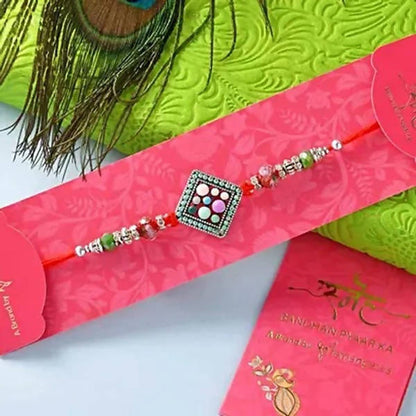Designer Beads Rakhi N Assorted Chikki Combo