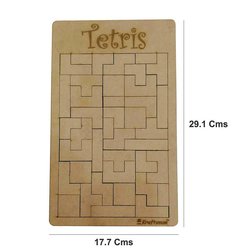 Kraftsman Wooden Tetris Jigsaw Puzzle Board | Made In India (Tetris Board)