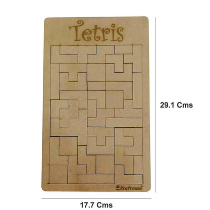 Kraftsman Wooden Tetris Jigsaw Puzzle Board | Made In India (Tetris Board)