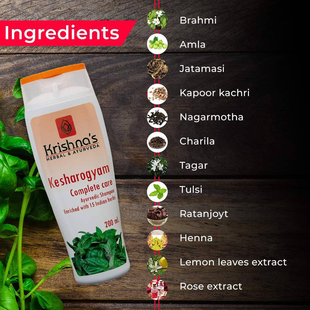 Krishna's Herbal & Ayurveda Kesharogyam Complete Care Shampoo - 200 ml