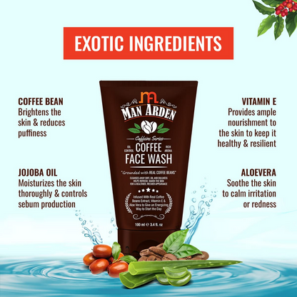 Man Arden Coffee Face Wash - No Parabens, Sulphate, Silicones