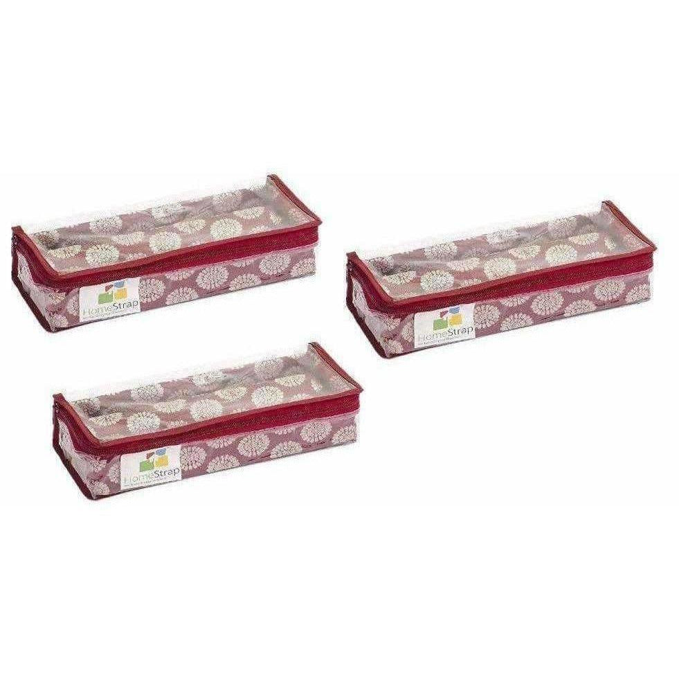 Home Strap Single Rod Brocade Bangle Box - Maroon