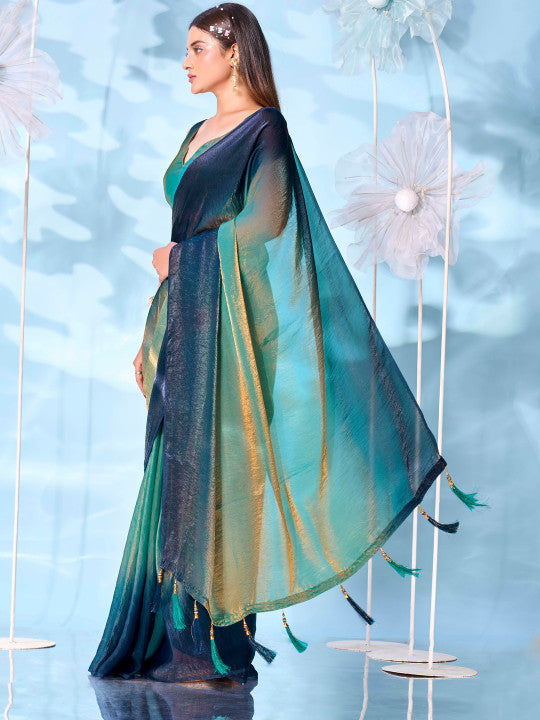 Tikhi Imli Ombre Satin Designer Saree
