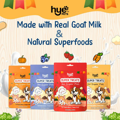 Hye Pets Super Treats For Super Pets – Freeze Dried Treats Made With Goat Milk, Carrot & Banana