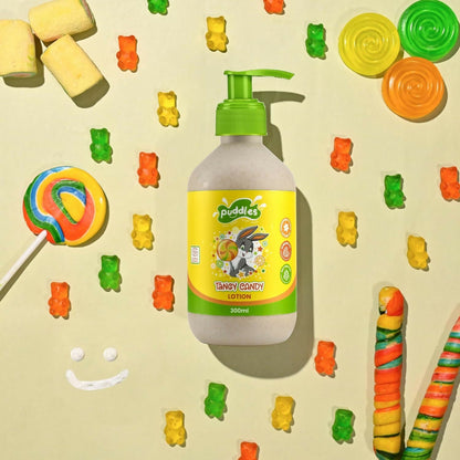 Puddles Organic Tangy Candy Lotion For Kids with Almond Oil, Kokum Butter & Natural Fruit Extracts for Happy Skin & Soften Dry Skin